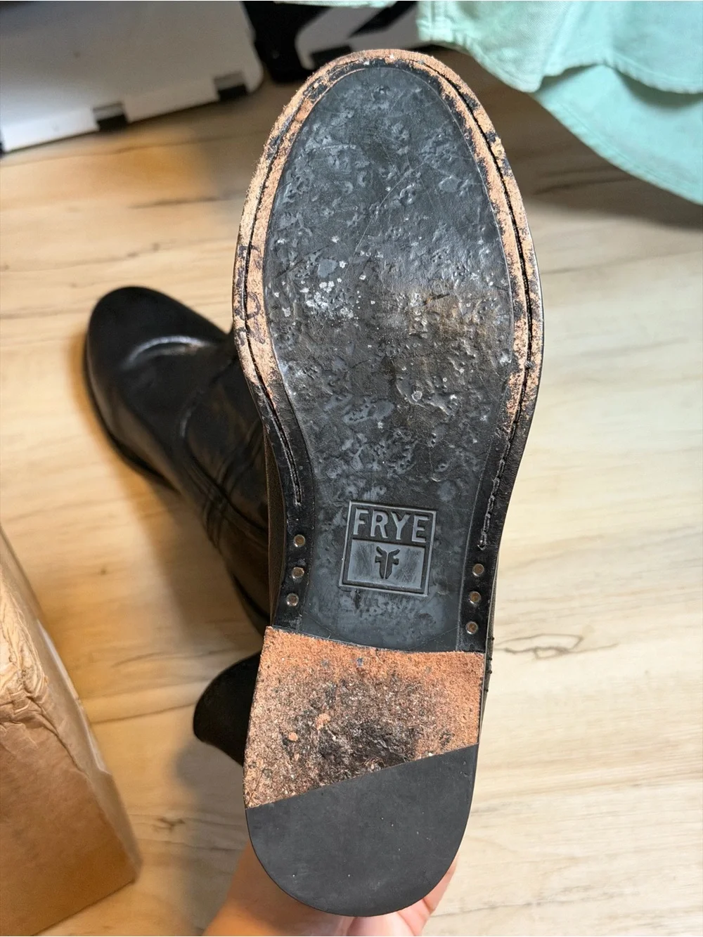Frye Black Leather Pull-On Ankle Boots Women’s Size 7M Western Moto
